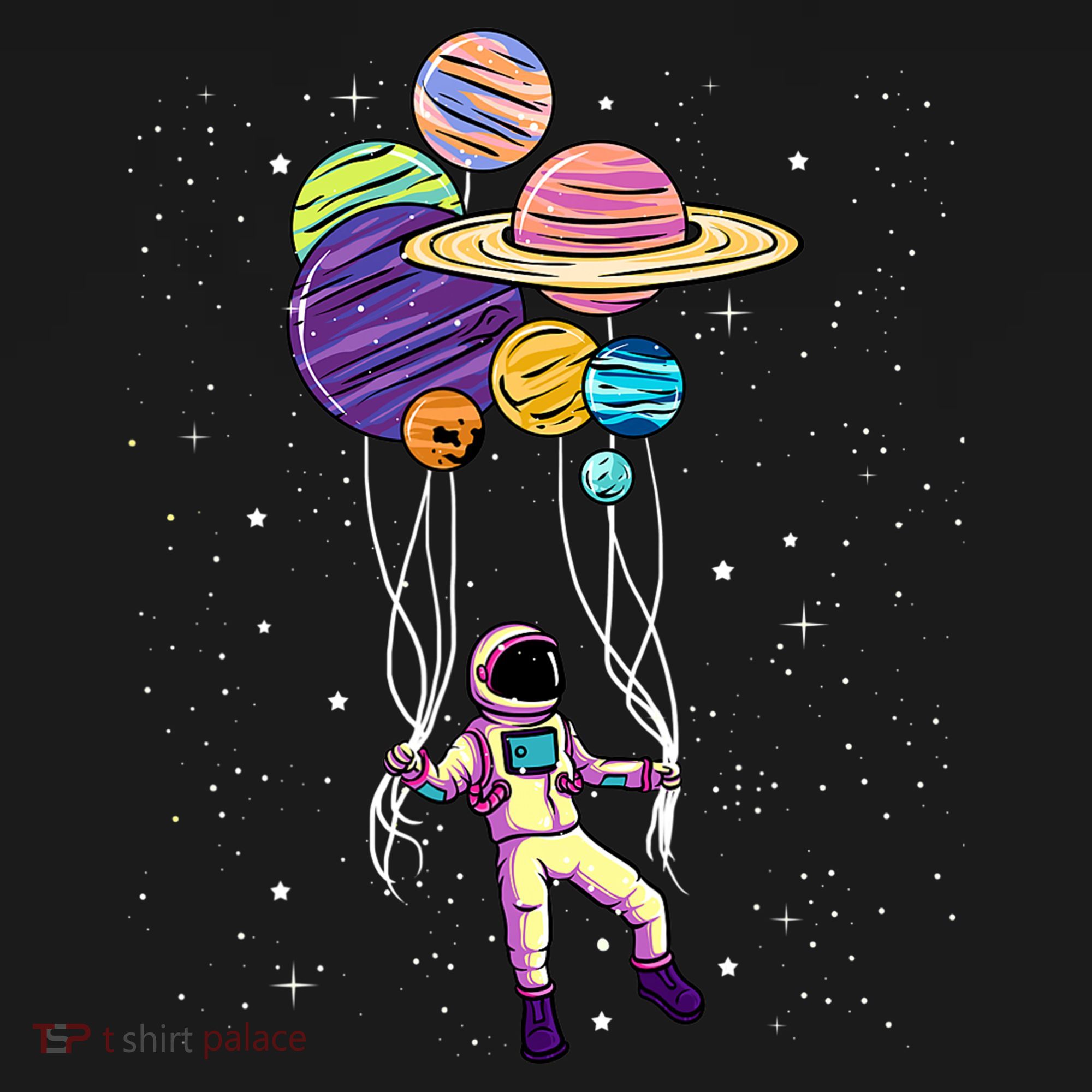 Astronaut Holding Planet Balloons STEM Kids Women's Tank Top