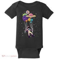 Astronaut Holding Planet Balloons STEM Kids Baby Bodysuit thumb 0