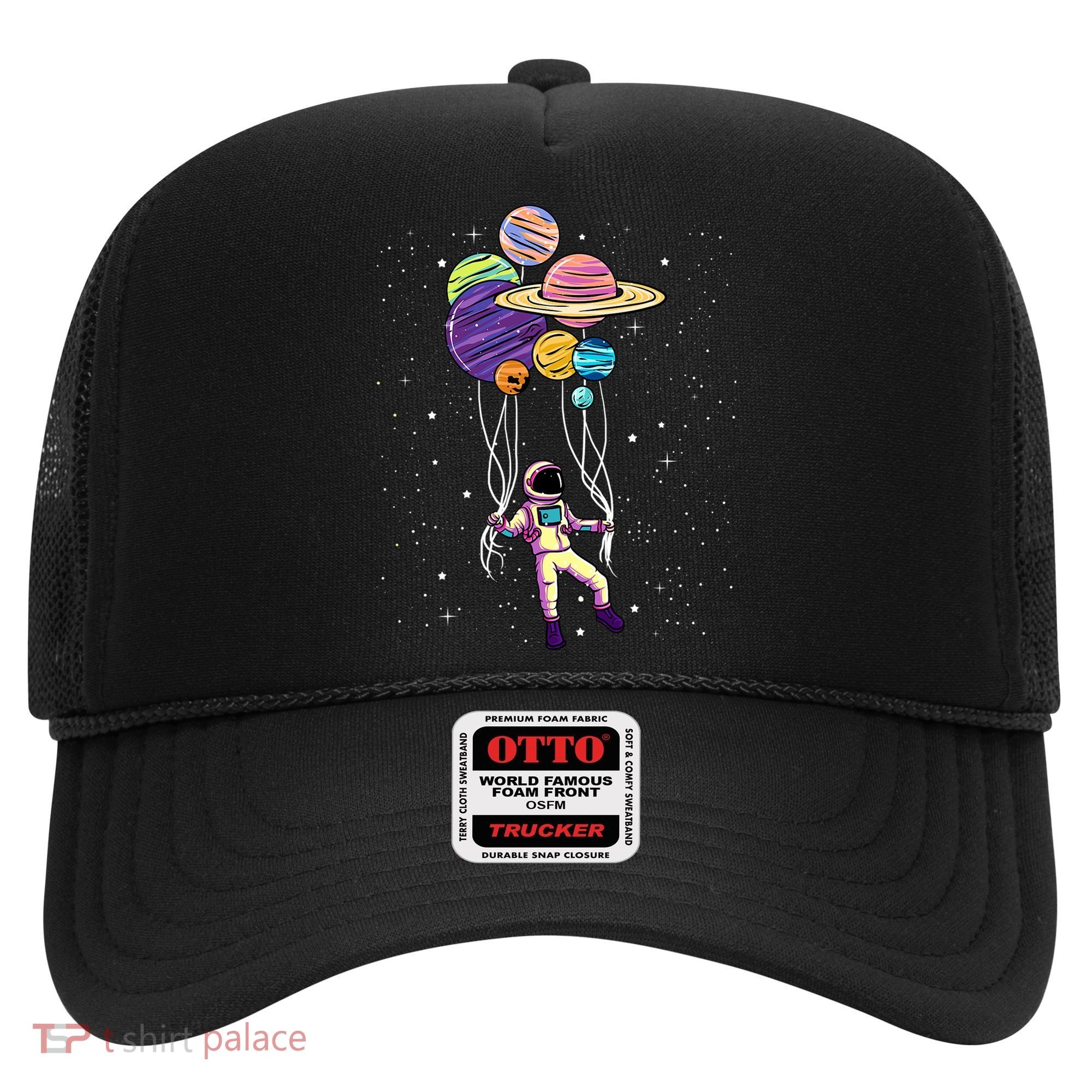 Astronaut Holding Planet Balloons STEM Kids Hat