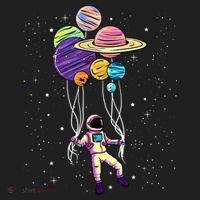 Astronaut Holding Planet Balloons STEM Kids Hat thumb 2