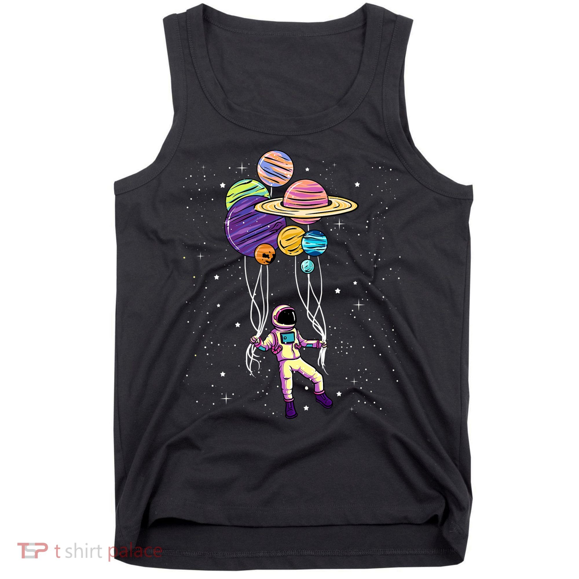 Astronaut Holding Planet Balloons STEM Kids Tank Top