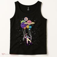 Astronaut Holding Planet Balloons STEM Kids Tank Top thumb 2