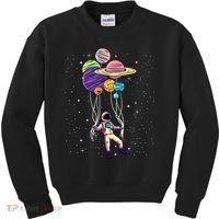 Astronaut Holding Planet Balloons STEM Kids Kids Sweatshirt thumb 0