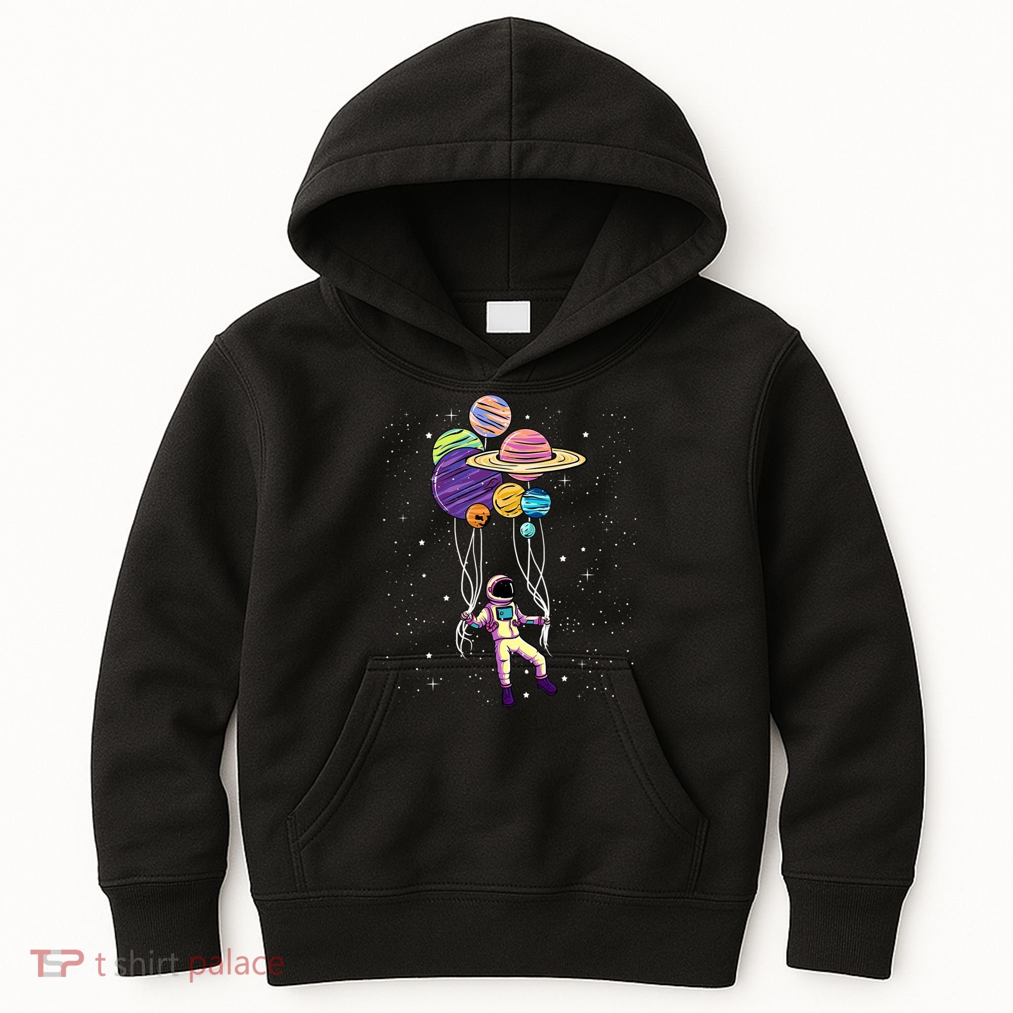 Astronaut Holding Planet Balloons STEM Kids Kids Hoodie