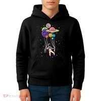 Astronaut Holding Planet Balloons STEM Kids Kids Hoodie thumb 4