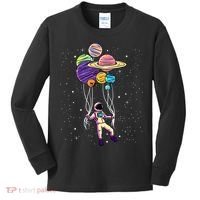 Astronaut Holding Planet Balloons STEM Kids Kids Long Sleeve Shirt thumb 0