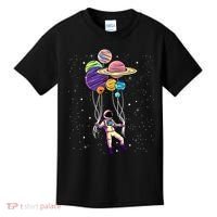 Astronaut Holding Planet Balloons STEM Kids Kids T-Shirt thumb 0