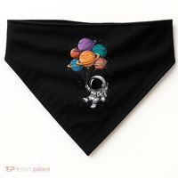 Astronaut Holding Planet Balloons Floating In Space USA-Made Doggie Bandana thumb 0