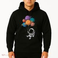 Astronaut Holding Planet Balloons Floating In Space Hoodie thumb 2