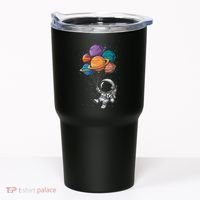Astronaut Holding Planet Balloons Floating In Space Tumbler thumb 0
