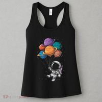 Astronaut Holding Planet Balloons Floating In Space Women's Tank Top thumb 3