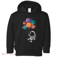 Astronaut Holding Planet Balloons Floating In Space Toddler Hoodie thumb 0