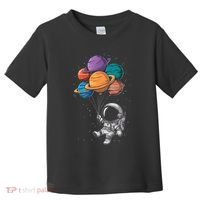 Astronaut Holding Planet Balloons Floating In Space Toddler T-Shirt thumb 0