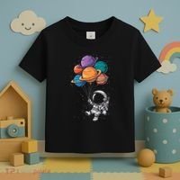 Astronaut Holding Planet Balloons Floating In Space Toddler T-Shirt thumb 3