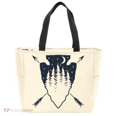 Arrowhead Hunting Pine Tree Moon Scenery Arrowhead Hunter Tote Bag