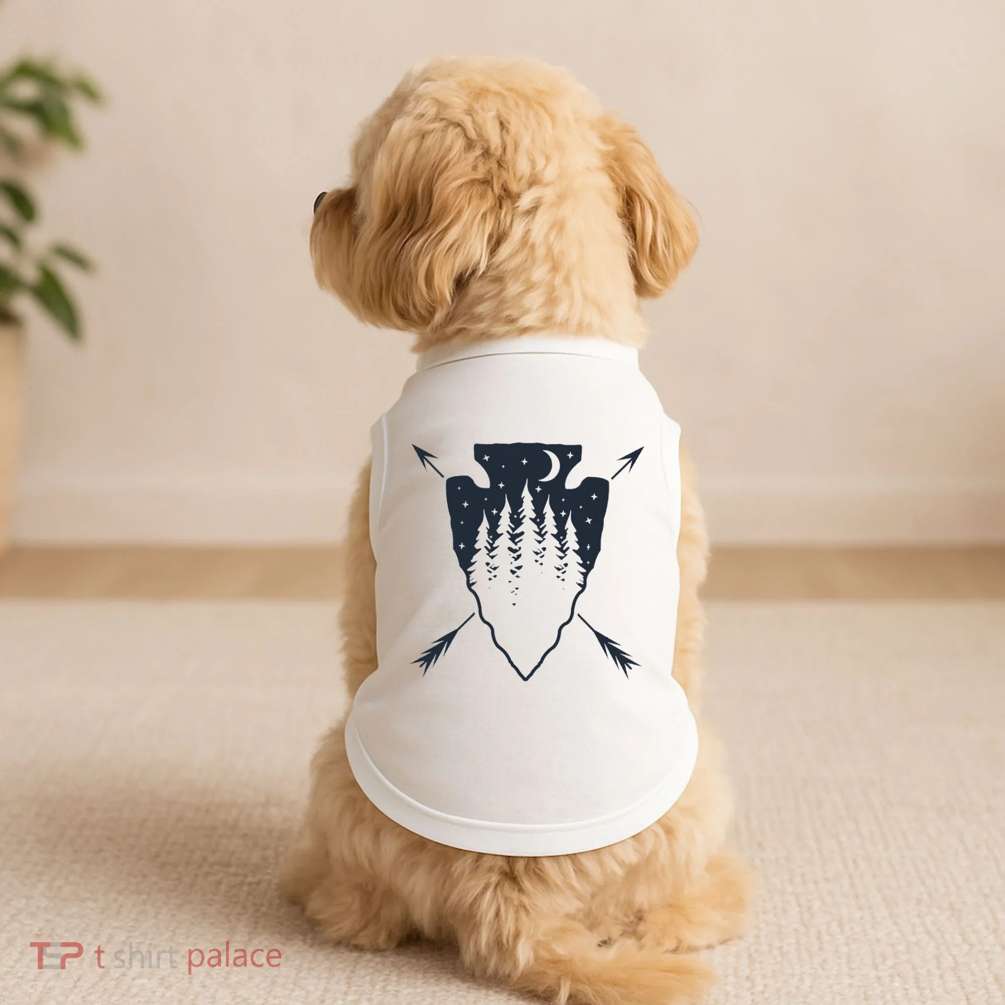 Arrowhead Hunting Pine Tree Moon Scenery Arrowhead Hunter Doggie Tank