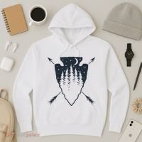 Arrowhead Hunting Pine Tree Moon Scenery Arrowhead Hunter Hoodie thumb 3