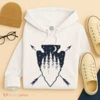 Arrowhead Hunting Pine Tree Moon Scenery Arrowhead Hunter Hoodie thumb 4