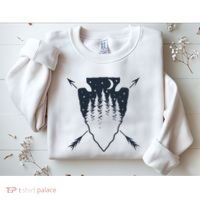 Arrowhead Hunting Pine Tree Moon Scenery Arrowhead Hunter Sweatshirt thumb 2
