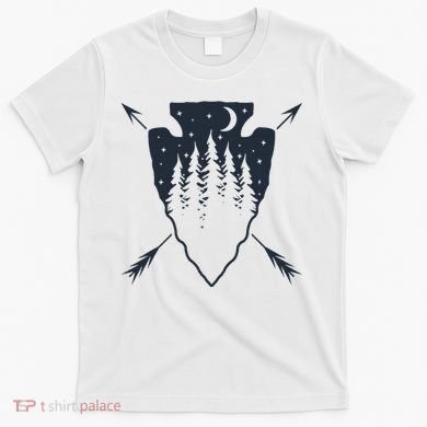 Arrowhead Hunting Pine Tree Moon Scenery Arrowhead Hunter T-Shirt