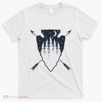Arrowhead Hunting Pine Tree Moon Scenery Arrowhead Hunter T-Shirt thumb 0