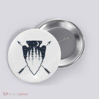 Arrowhead Hunting Pine Tree Moon Scenery Arrowhead Hunter Button thumb 0