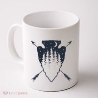Arrowhead Hunting Pine Tree Moon Scenery Arrowhead Hunter Coffee Mug thumb 0