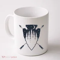 Arrowhead Hunting Pine Tree Moon Scenery Arrowhead Hunter Coffee Mug thumb 0