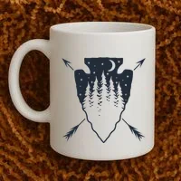Arrowhead Hunting Pine Tree Moon Scenery Arrowhead Hunter Coffee Mug thumb 2