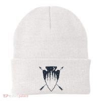 Arrowhead Hunting Pine Tree Moon Scenery Arrowhead Hunter Beanie thumb 0