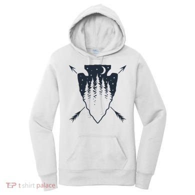 Arrowhead Hunting Pine Tree Moon Scenery Arrowhead Hunter Women's Hoodie