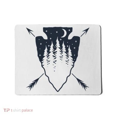 Arrowhead Hunting Pine Tree Moon Scenery Arrowhead Hunter Mousepad