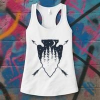 Arrowhead Hunting Pine Tree Moon Scenery Arrowhead Hunter Women's Tank Top thumb 3