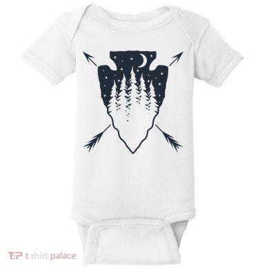 Arrowhead Hunting Pine Tree Moon Scenery Arrowhead Hunter Baby Bodysuit