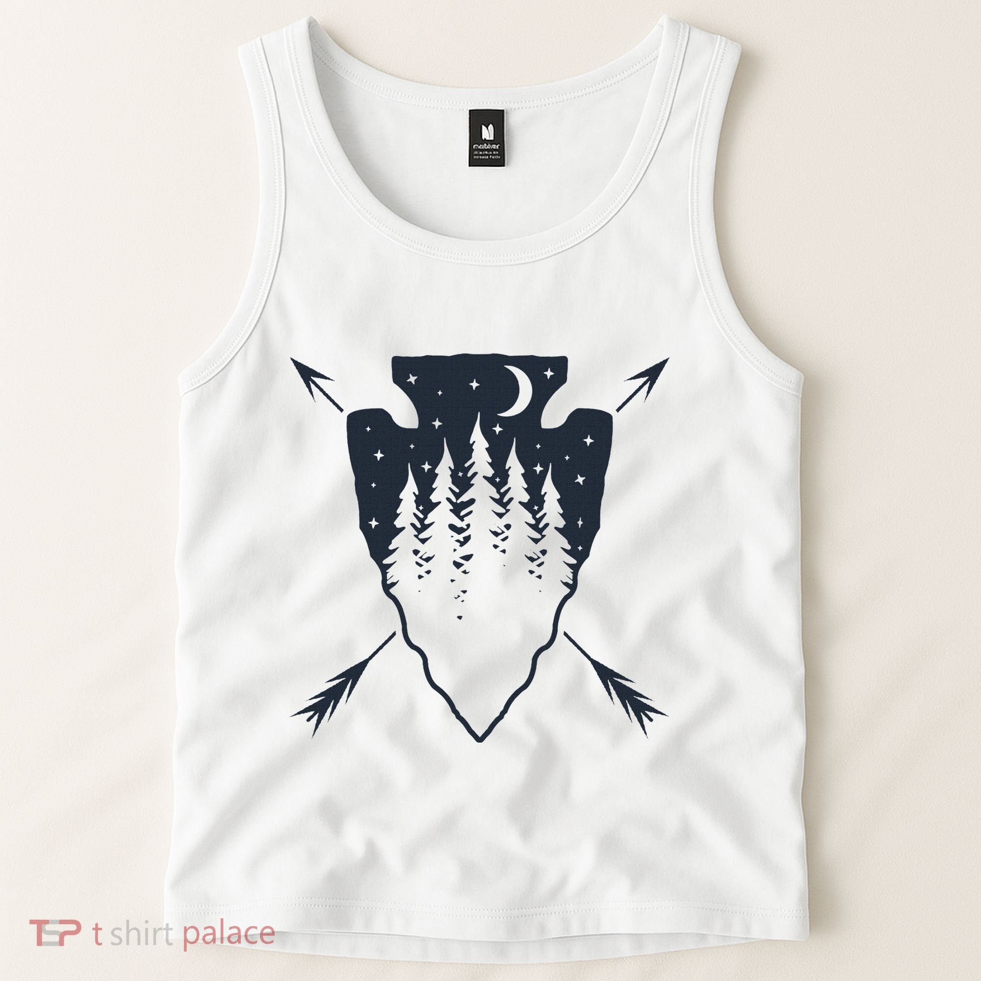 Arrowhead Hunting Pine Tree Moon Scenery Arrowhead Hunter Tank Top
