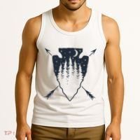 Arrowhead Hunting Pine Tree Moon Scenery Arrowhead Hunter Tank Top thumb 3