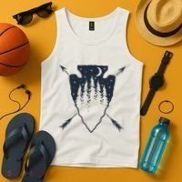 Arrowhead Hunting Pine Tree Moon Scenery Arrowhead Hunter Tank Top thumb 4