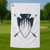 Arrowhead Hunting Pine Tree Moon Scenery Arrowhead Hunter Golf Towel thumb 1