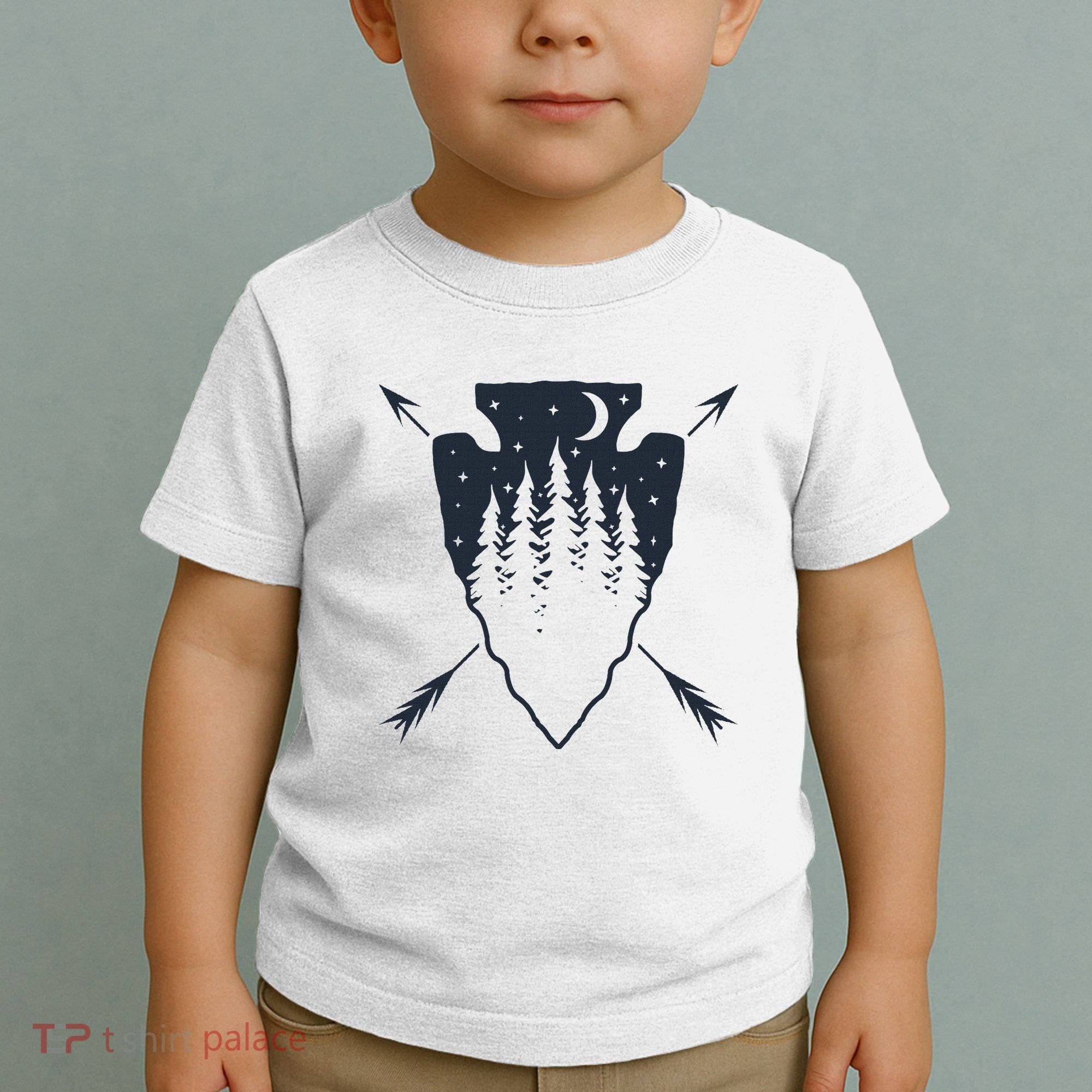 Arrowhead Hunting Pine Tree Moon Scenery Arrowhead Hunter Toddler T-Shirt