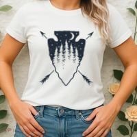 Arrowhead Hunting Pine Tree Moon Scenery Arrowhead Hunter Women's T-Shirt thumb 2