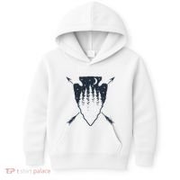 Arrowhead Hunting Pine Tree Moon Scenery Arrowhead Hunter Kids Hoodie thumb 0