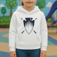 Arrowhead Hunting Pine Tree Moon Scenery Arrowhead Hunter Kids Hoodie thumb 3