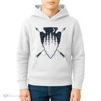 Arrowhead Hunting Pine Tree Moon Scenery Arrowhead Hunter Kids Hoodie thumb 4