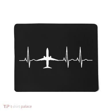 Airplane Heartbeat Pilot Flying Cool Aviator Mousepad