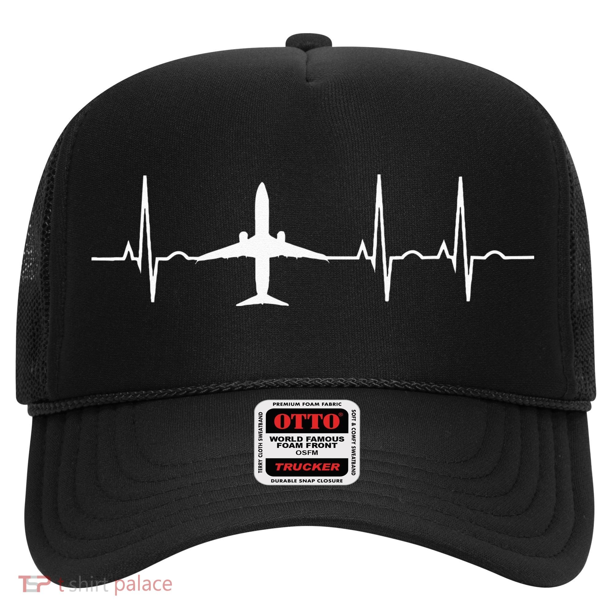 Airplane Heartbeat Pilot Flying Cool Aviator Hat