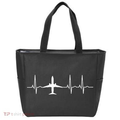 Airplane Heartbeat Pilot Flying Cool Aviator Tote Bag