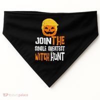 Anti-Trump Halloween Pumpkin Join Single Greatest Witch Hunt USA-Made Doggie Bandana thumb 0