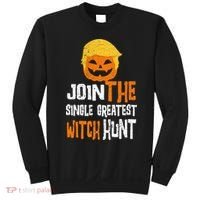 Anti-Trump Halloween Pumpkin Join Single Greatest Witch Hunt Sweatshirt thumb 0