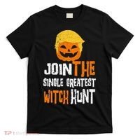 Anti-Trump Halloween Pumpkin Join Single Greatest Witch Hunt T-Shirt thumb 0