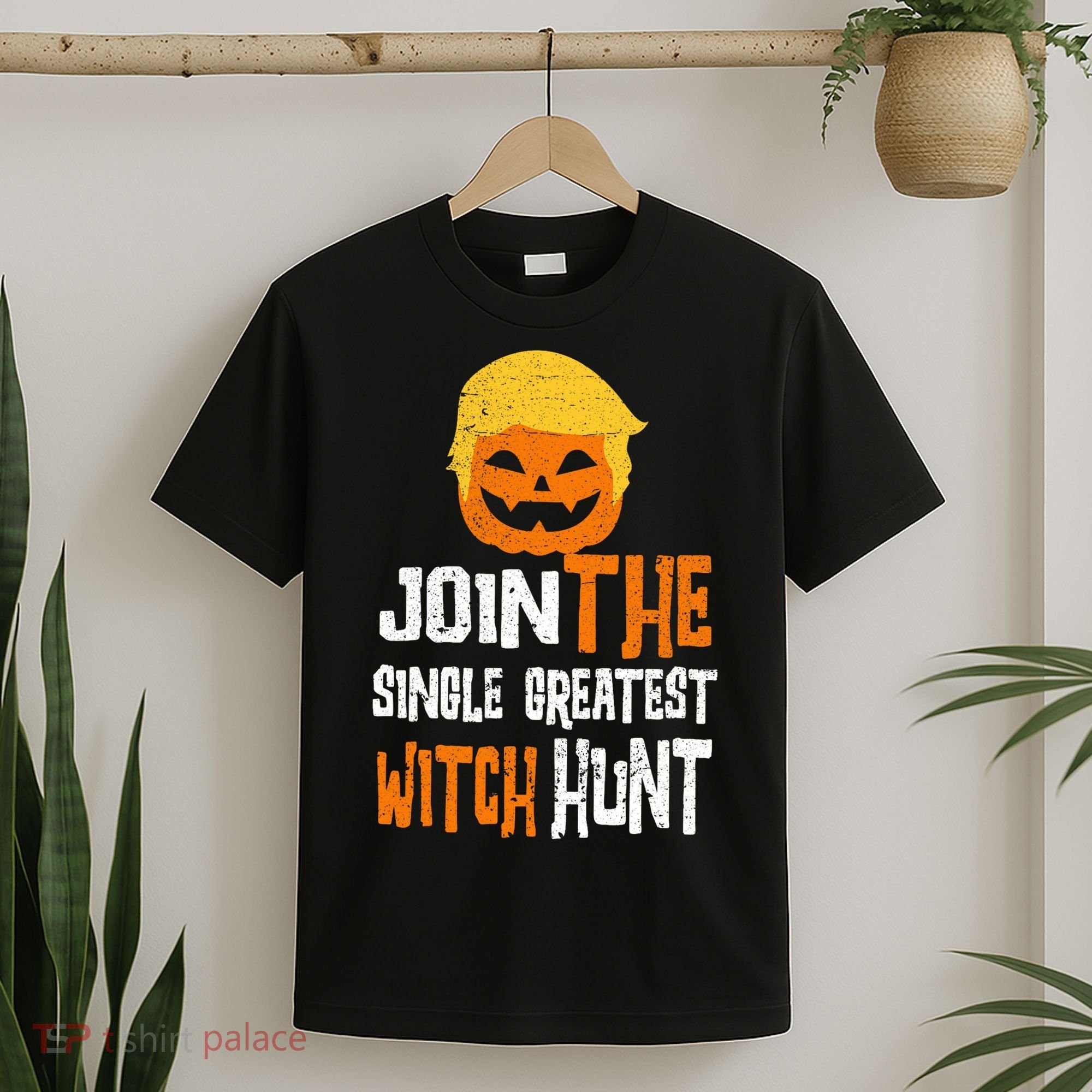 Anti-Trump Halloween Pumpkin Join Single Greatest Witch Hunt T-Shirt